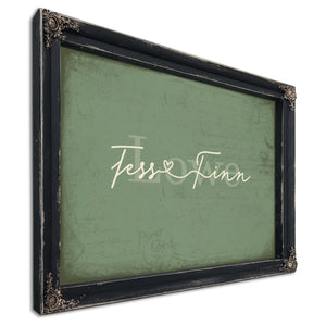Personalized Anniversary Gift, Family Name Sign with First Names, Sage & Forest, image 1