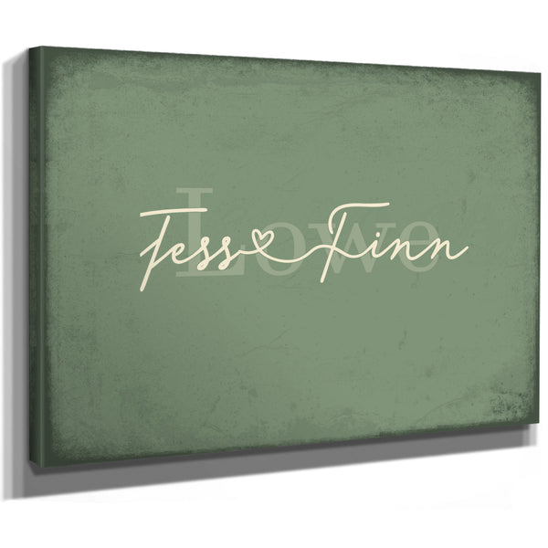 Personalized Anniversary Gift, Family Name Sign with First Names, Sage & Forest, image 8