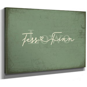 Personalized Anniversary Gift, Family Name Sign with First Names, Sage & Forest, image 8