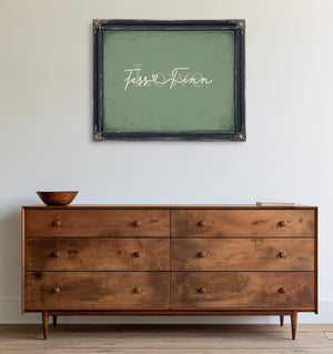 Personalized Anniversary Gift, Family Name Sign with First Names, Sage & Forest, image 19
