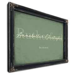 Mr & Mrs Last Name Sign, Personalized Wedding Gift, Sage & Forest, image 1