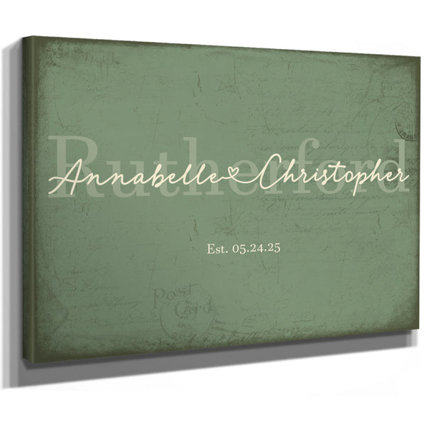 Mr & Mrs Last Name Sign, Personalized Wedding Gift, Sage & Forest, image 8