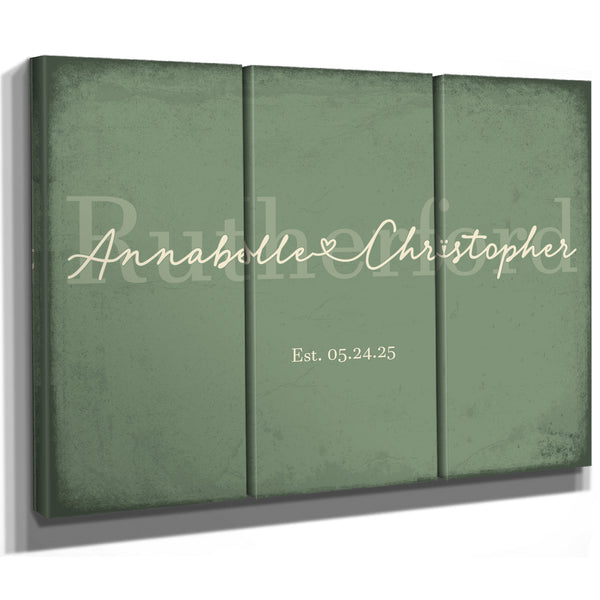 Mr & Mrs Last Name Sign, Personalized Wedding Gift, Sage & Forest, image 14