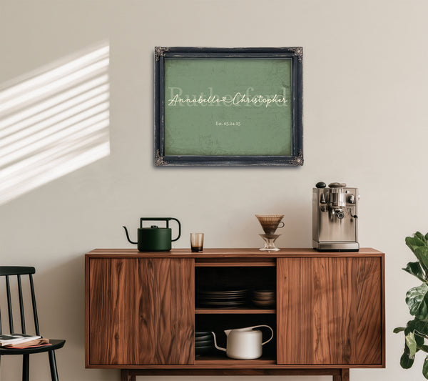 Mr & Mrs Last Name Sign, Personalized Wedding Gift, Sage & Forest, image 15