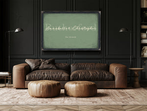 Mr & Mrs Last Name Sign, Personalized Wedding Gift, Sage & Forest, image 17