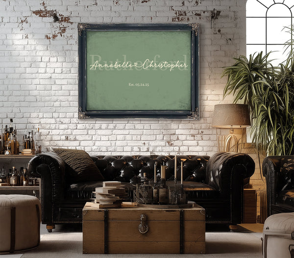 Mr & Mrs Last Name Sign, Personalized Wedding Gift, Sage & Forest, image 18