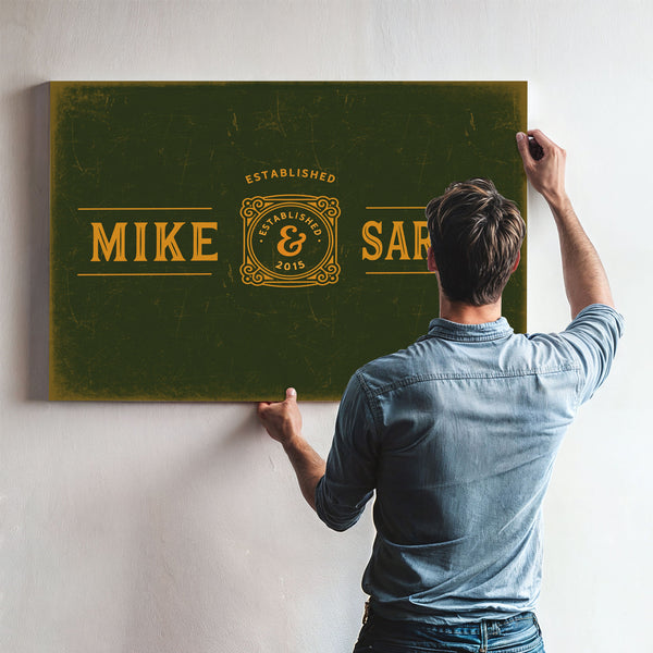 Personalized Couples Sign, Established, First Names and Year, image 10