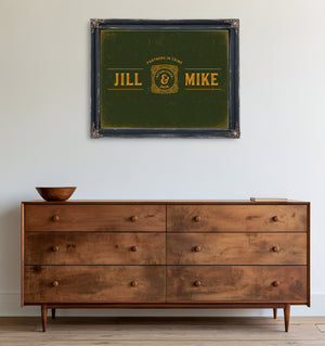 Personalized Couples Sign, Partners In Crime, First Names and Year, image 21