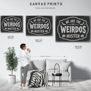 We Are the Weirdos Sign Halloween wall art in a styled room