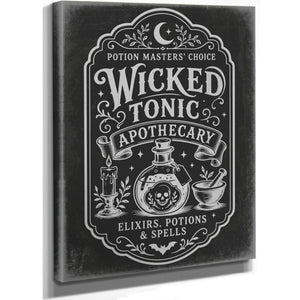 Wicked Tonic Sign Halloween wall art, stretched canvas