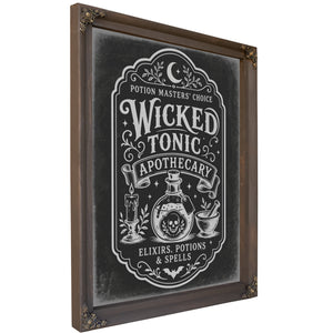 Wicked Tonic Sign Halloween wall art, Bourbon frame