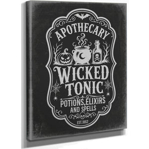 Wicked Tonic Elixir Sign Halloween wall art, stretched canvas
