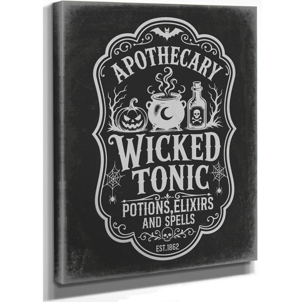 Wicked Tonic Elixir Sign Halloween wall art, stretched canvas