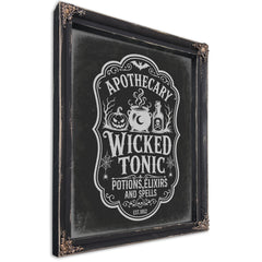 Wicked Tonic Elixir Sign Halloween wall art, Ebony frame