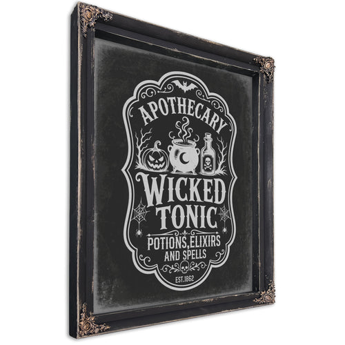 Wicked Tonic Elixir Sign Halloween wall art, Ebony frame