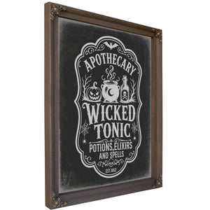 Wicked Tonic Elixir Sign Halloween wall art, Bourbon frame