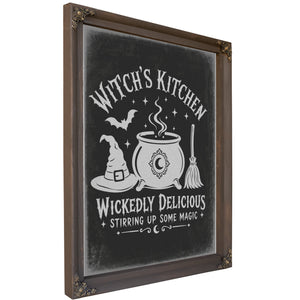 Witch's Kitchen Sign Halloween wall art, Bourbon frame