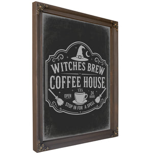 Witches Brew Coffee House Sign Halloween wall art, Bourbon frame