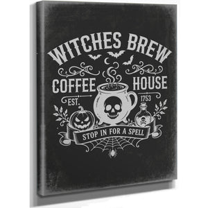 Witches Brew Sign Halloween wall art, stretched canvas