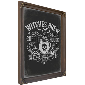 Witches Brew Sign Halloween wall art, Bourbon frame