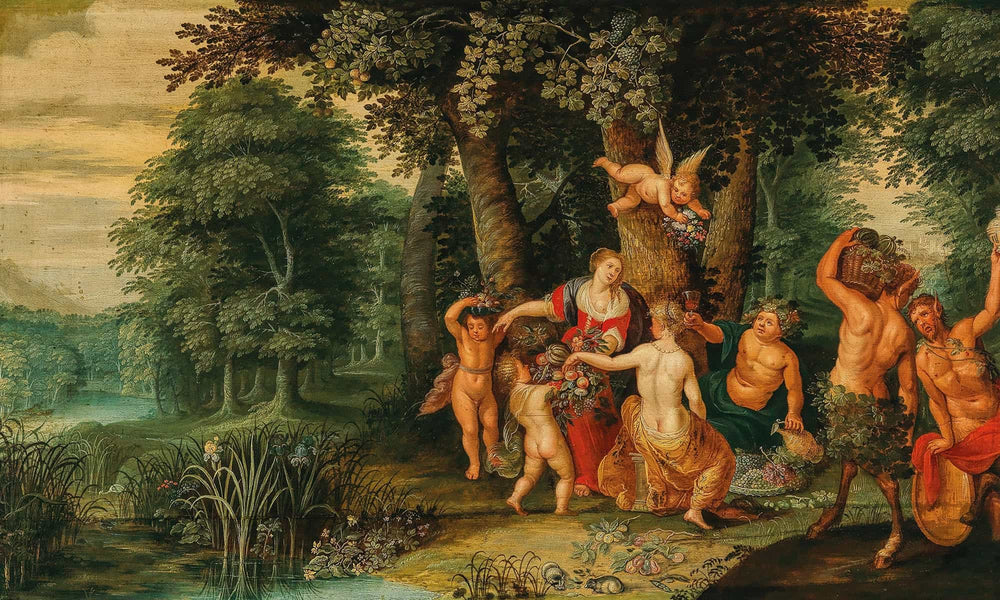 Antwerp School A Bacchanal With Ceres And Satyrs By Antwerp School