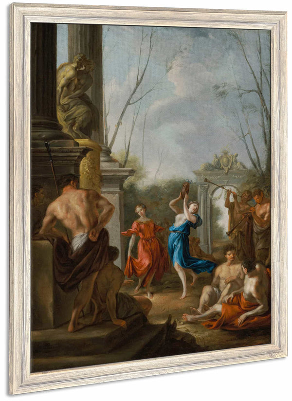 A Bacchanale In A Classical Courtyard By Johann Heinrich Schonfeld