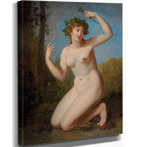 Jacques Antoine Vallin A Bacchante In A Wooded Grove By Jacques Antoine Vallin