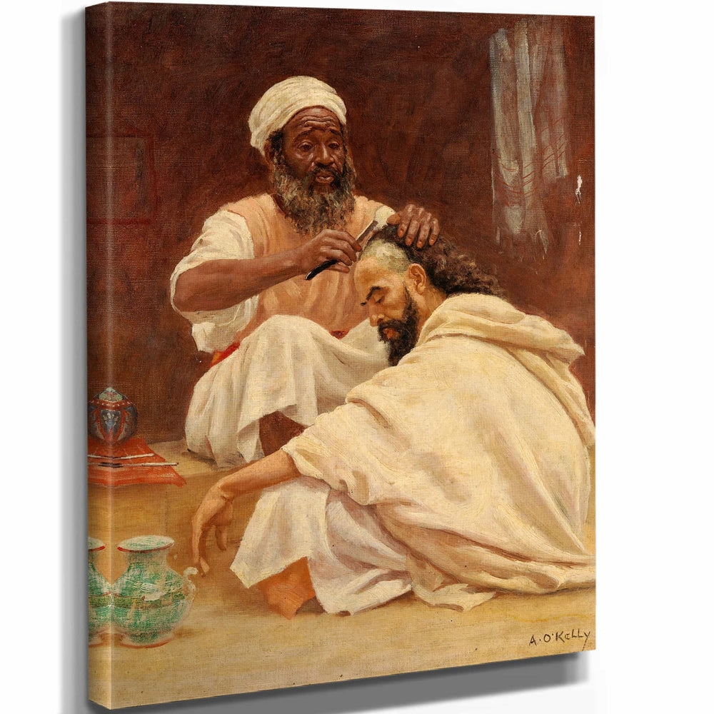 Aloysius Okelly 11" x 14" / Stretched Canvas Wrap A Barber Morocco By Aloysius Okelly