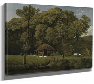 A Barn On The Bank Of A Stream In Gelderland By Wouter Johannes Van Troostwijk