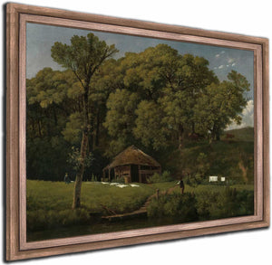 A Barn On The Bank Of A Stream In Gelderland By Wouter Johannes Van Troostwijk