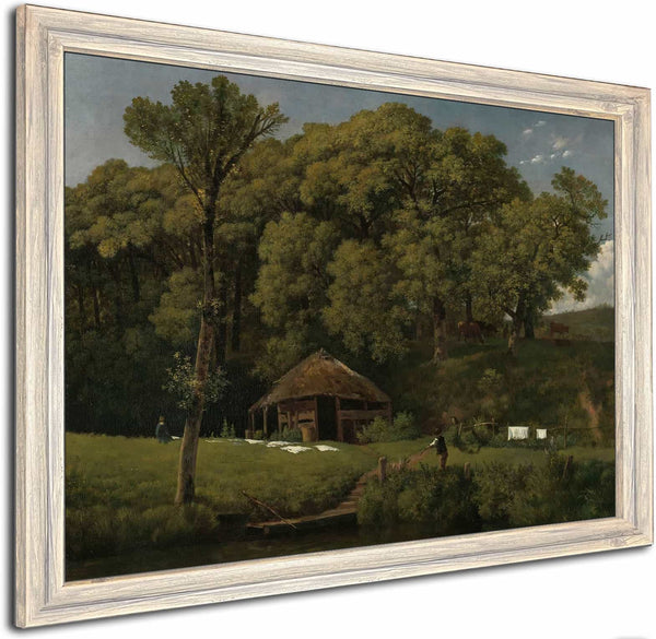 A Barn On The Bank Of A Stream In Gelderland By Wouter Johannes Van Troostwijk