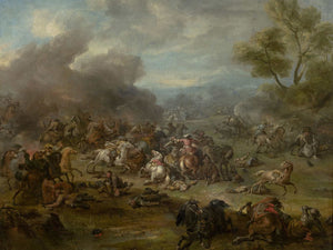 Jan Van Huchtenburg A Battle Scene By Jan Van Huchtenburg