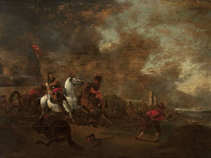 Jan Wyck A Battle Scene By Jan Wyck