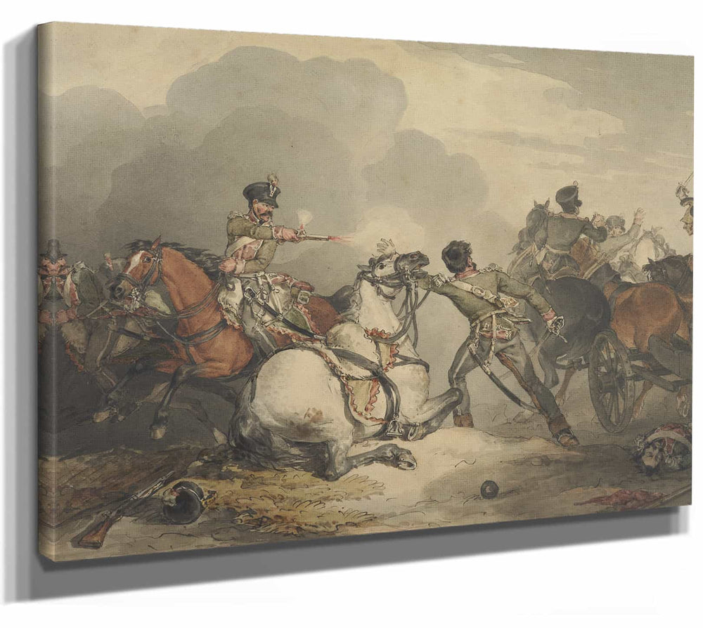 John Augustus Atkinson A Battle Scene By John Augustus Atkinson