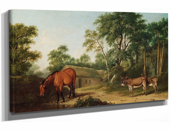 Thomas Roberts A Bay Horse And Two Donkeys By Thomas Roberts