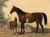 Emil Volkers A Bay Horse With Foal By Emil Volkers