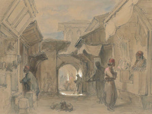 Amadeo Preziosi A Bazaar In Constantinople By Amadeo Preziosi