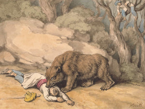 Samuel Howitt A Bear Attacking A Fallen Indian By Samuel Howitt