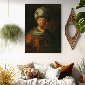 Friedrich Hartmann Barisien A Bearded Man In Oriental Costume By Friedrich Hartmann Barisien