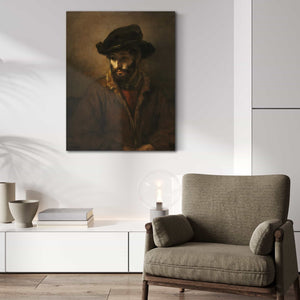 Rembrandt Van Rijn A Bearded Man Wearing A Hat By Rembrandt Van Rijn