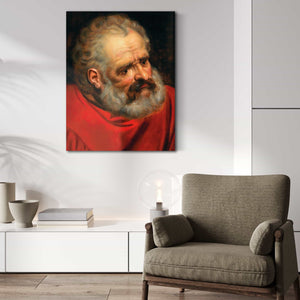 Frans Floris A Bearded Old Man In A Red Cloak By Frans Floris