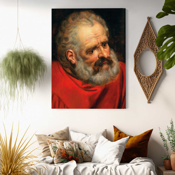 Frans Floris A Bearded Old Man In A Red Cloak By Frans Floris