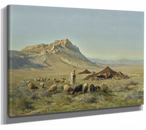 A Bedouin Encampment By Eugene Girardet