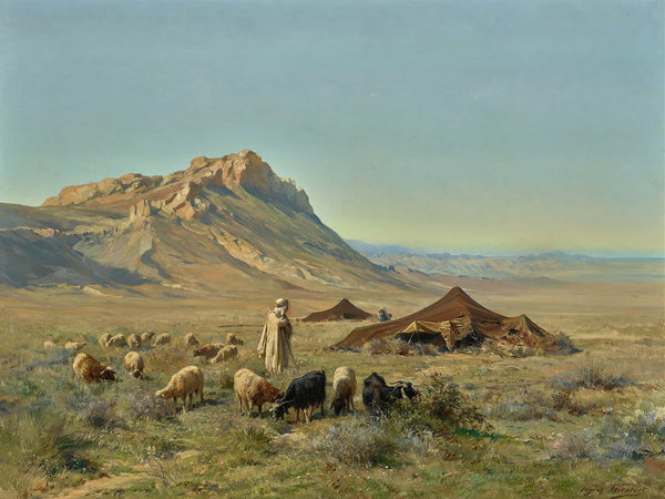 Eugene Girardet A Bedouin Encampment By Eugene Girardet