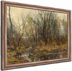 A Berkshire Brook In Autumn By Hugh Bolton Jones