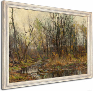 A Berkshire Brook In Autumn By Hugh Bolton Jones