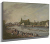 John Whessell 14" x 11" / Stretched Canvas Wrap A Boat Race On The River Isis Oxford By John Whessell