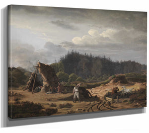 Fritz Petzholdt A Bog With Peat Cutters Hosterkob North Zealand By Fritz Petzholdt