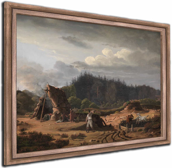 A Bog With Peat Cutters Hosterkob North Zealand By Fritz Petzholdt