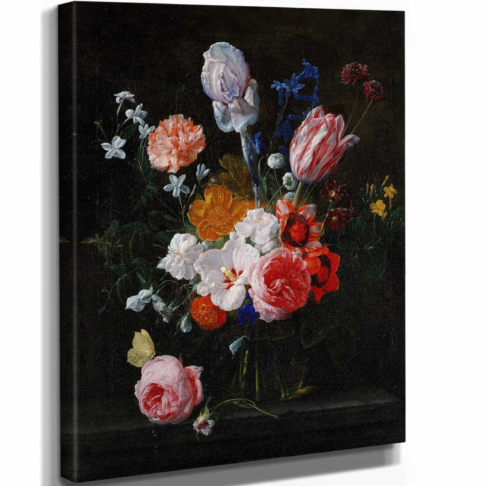 Nicolaes Van Verendael A Bouquet Of Flowers In A Crystal Vase (1662) By Nicolaes Van Verendael